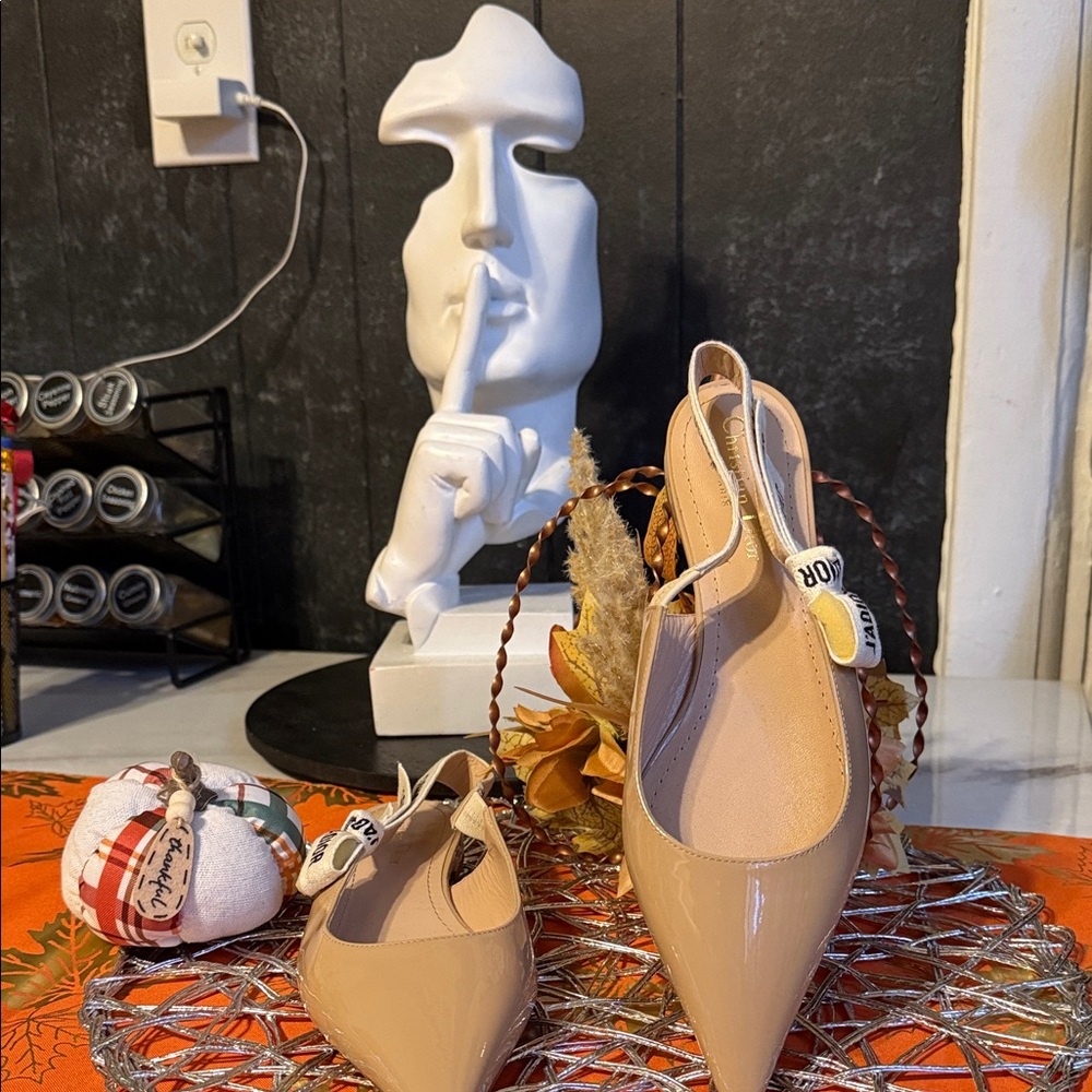 Dior Women's Beige Patent Leather Heels